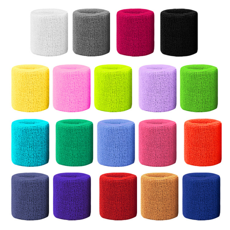 Aolikes High Quality Running Comfortable Towel Wristbands Tennis Wrist Support Absorbent Sweatbands for Football Basketball